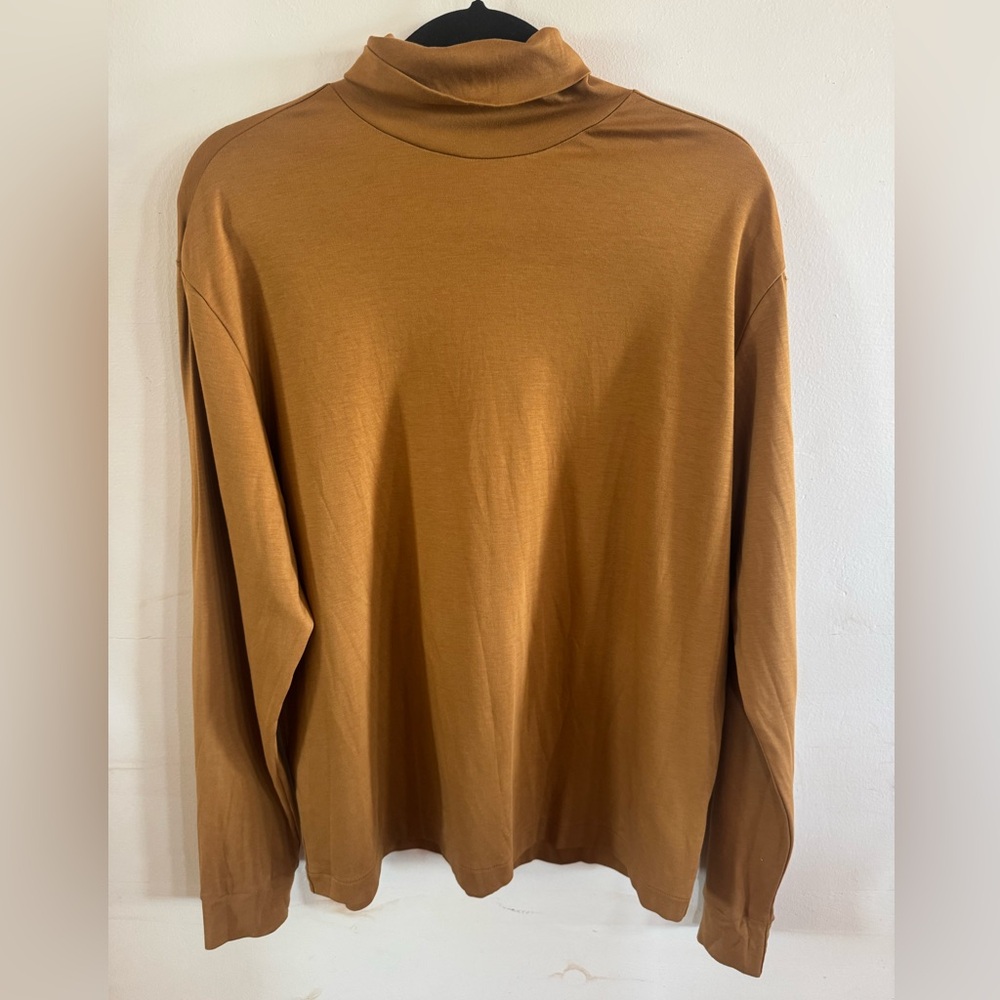 Murano Liquid Luxury Men’s L Gold color Turtleneck Comfort Cotton Winter Dinner